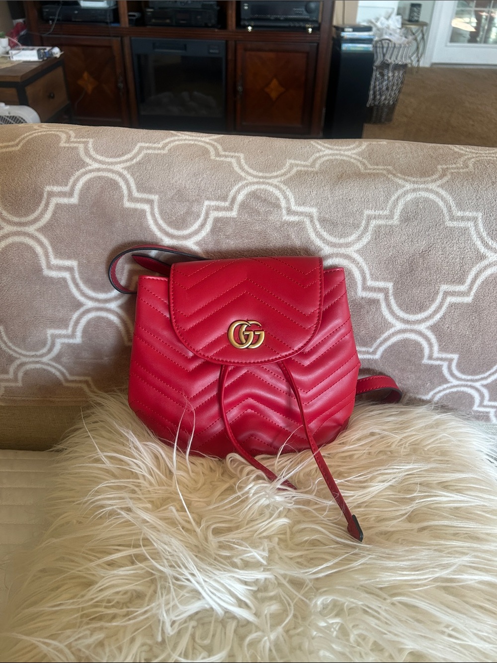Designer inspired mini quilted backpack